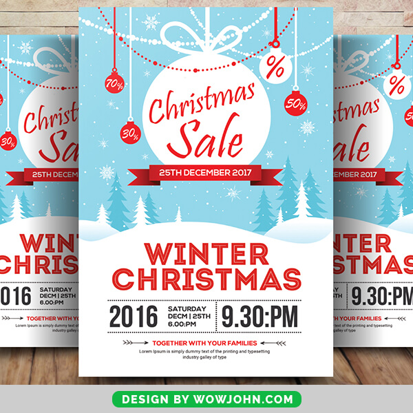 Winter Christmas Sale Psd Flyer Template