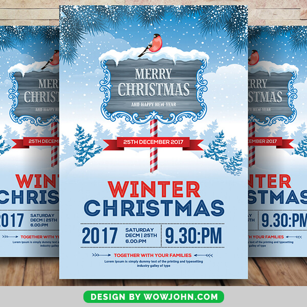 Winter Merry Christmas Psd Flyer Template