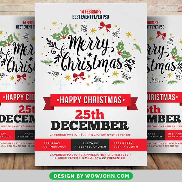 Merry Happy Christmas Psd Flyer Template