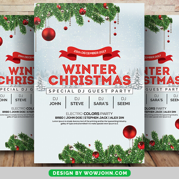 Free Family Christmas Event Flyer PSD Template