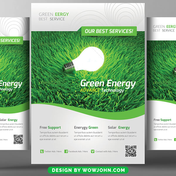 Solar Energy Flyer in Psd Format Free Download