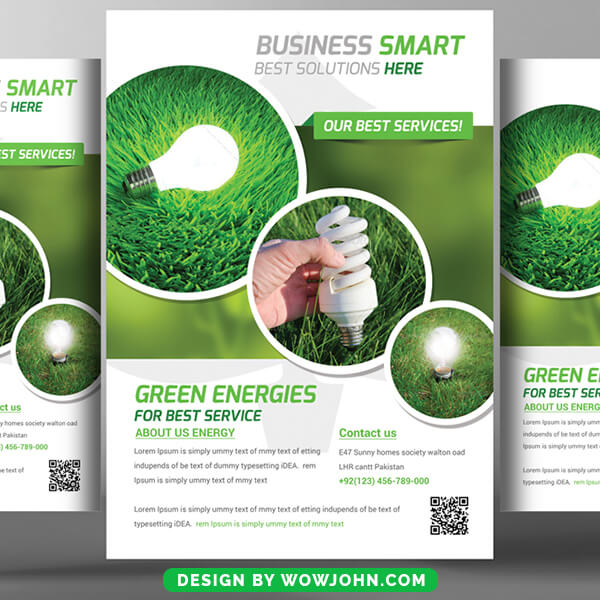 Free Green Energy PSD Flyer Template