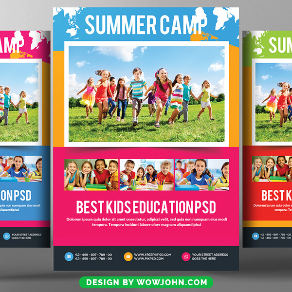 Kids Summer Camp Flyer Free Psd Template