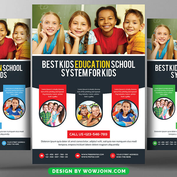 Kids Education School Psd Flyer Template