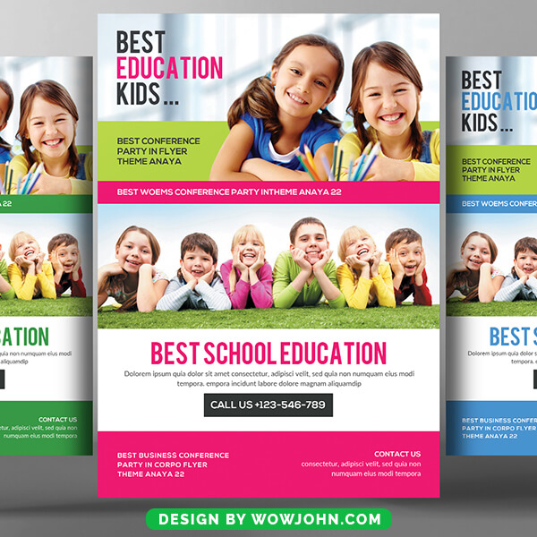 Kids School Education Flyer Template PSD