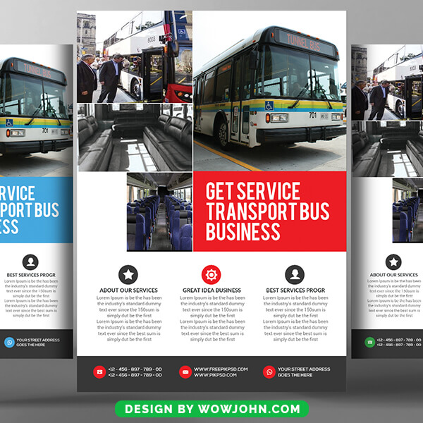 Transportation Bus Service Flyer Template Psd