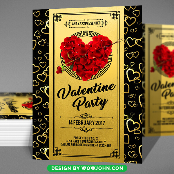 Valentine´S Night Club Party Flyer Psd Template