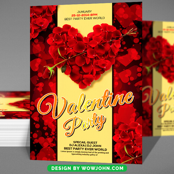 Free Vday Free Psd Flyer Template