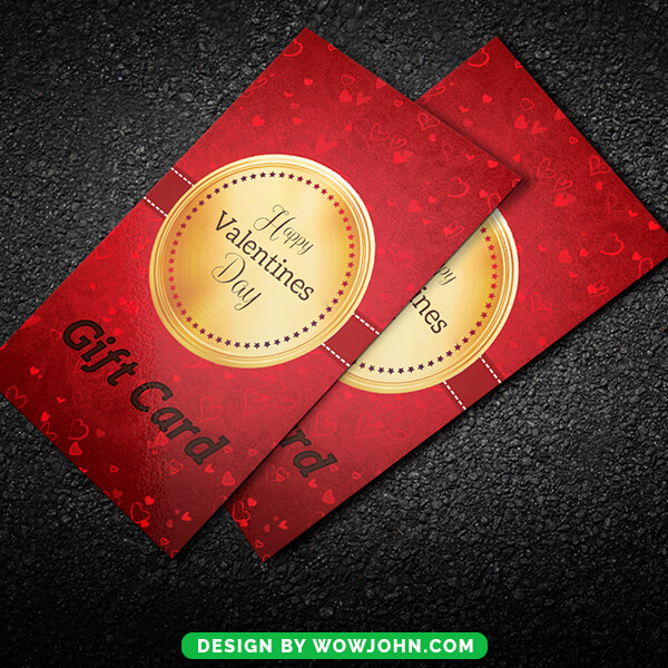 Valentine Day Gift Card Psd Template