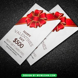 Free Valentines Day Gift Card Psd Template