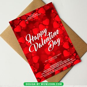 Free Red Printable Valentine’s Day Card Psd