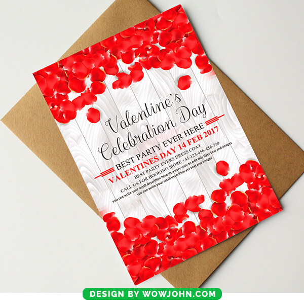 Free Vector Valentine’s Day Card Psd Template