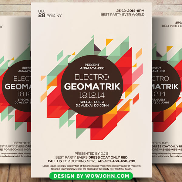 Geometric Party Psd Flyer Template