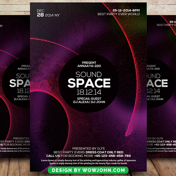 Free Sound Space Psd Flyer Template