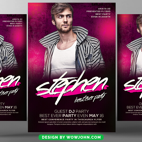 Free DJ Guest Party Psd Flyer Template