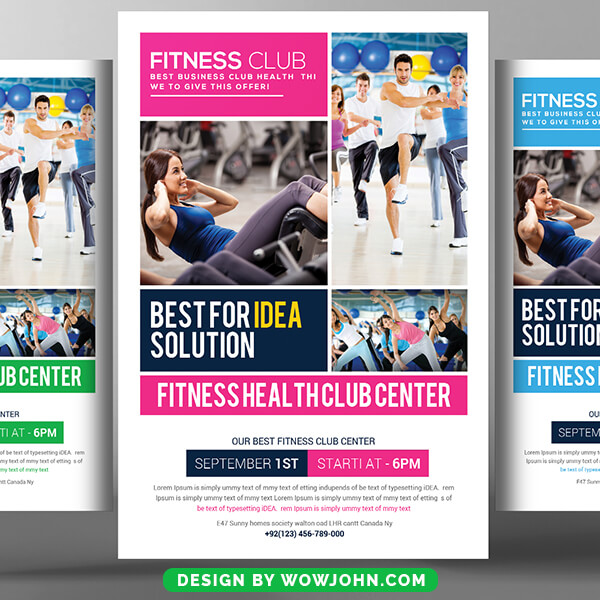Fitness Club Trainer Psd Flyer Template