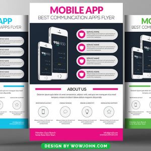 Mobile App Promotion Psd Flyer Poster Template