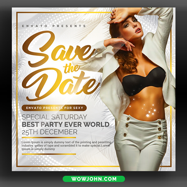 Save The Date Flyer Template Psd Download