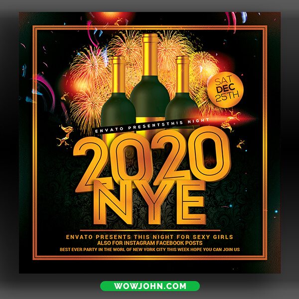2022 New Year Flyer Template Psd Download