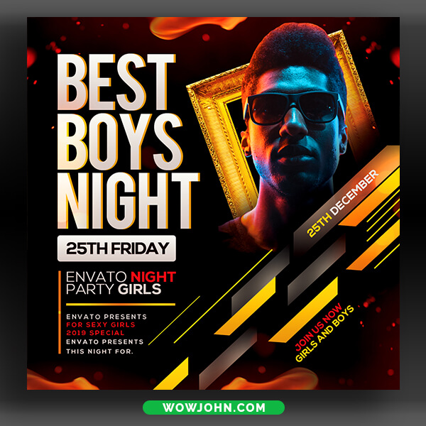 Boys Night Club Flyer Template Psd Download