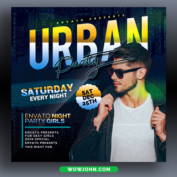 Free Black Night Club Party Flyer Template Psd