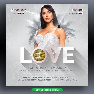 Valentines Day Party Flyer Template Psd Download