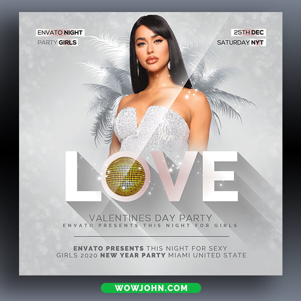 Valentines Day Party Flyer Template Psd Download