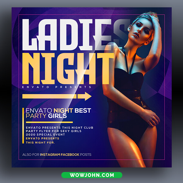 Neon Lights Party Flyer Psd Template