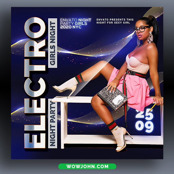 Electro Nightclub Party Flyer Psd Template