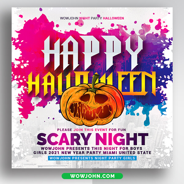 Halloween Kids Party Flyer Psd Template