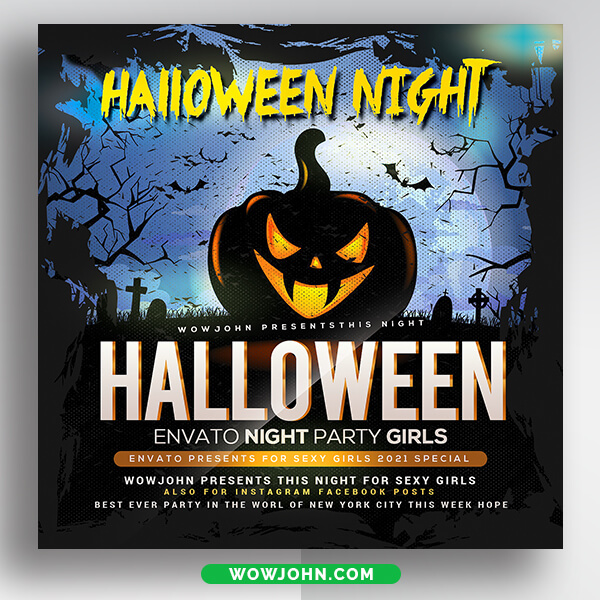Halloween Scary Night Flyer Template Psd