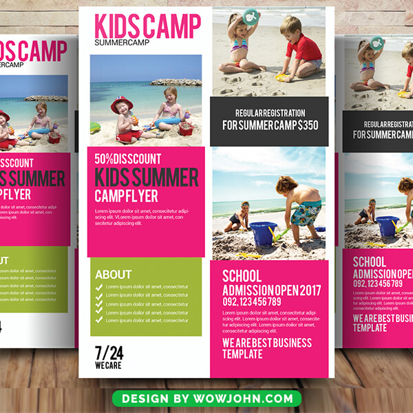 Kids Summer Camp Psd Flyer Template Design