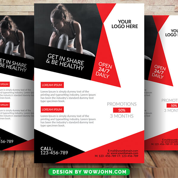 Fitness Jym Health Psd Flyer Template Design