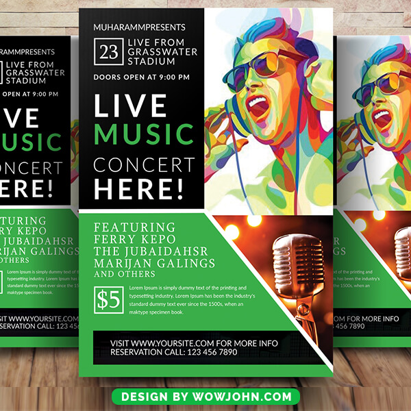Live Music Concert Psd Flyer Template Design