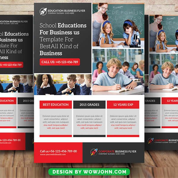School Education Psd Flyer Template Design