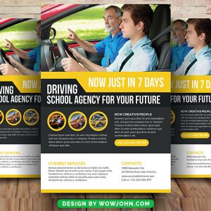 Driving Teacher Flyer Psd Template Design