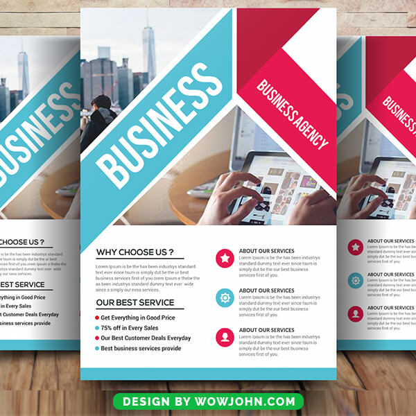 Material Style Business Flyer Psd Template Design
