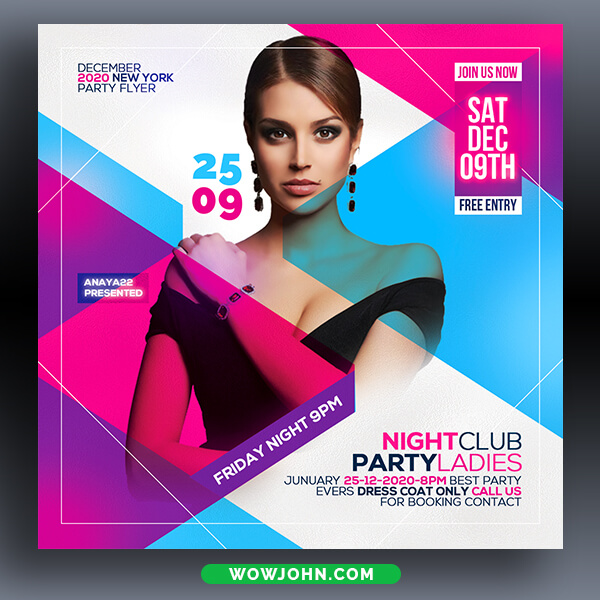Fashion Night Party Flyer PSD Template Design