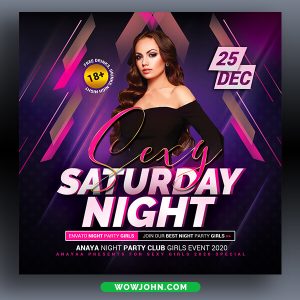 Sexy Saturday Party Psd Flyer Template Design