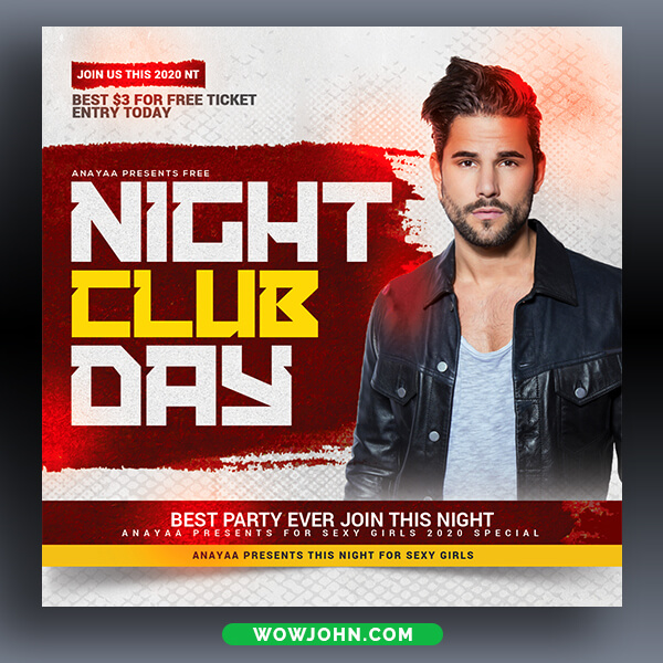 Boys Party Nightclub Psd Flyer Template Design