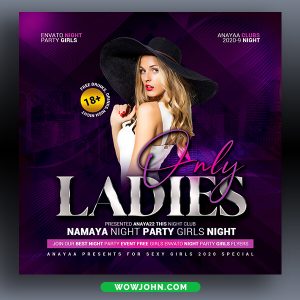 Ladies Club Party Psd Flyer Template Design