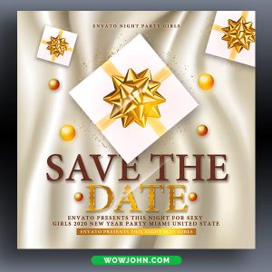 Save The Date Party Psd Flyer Template Design
