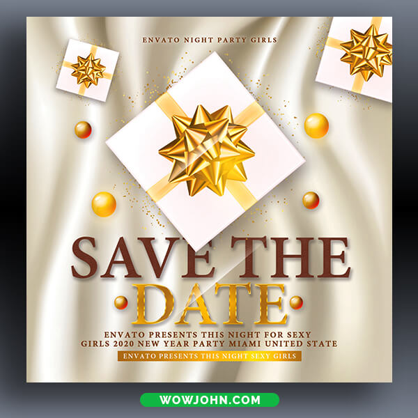 Save The Date Party Psd Flyer Template Design