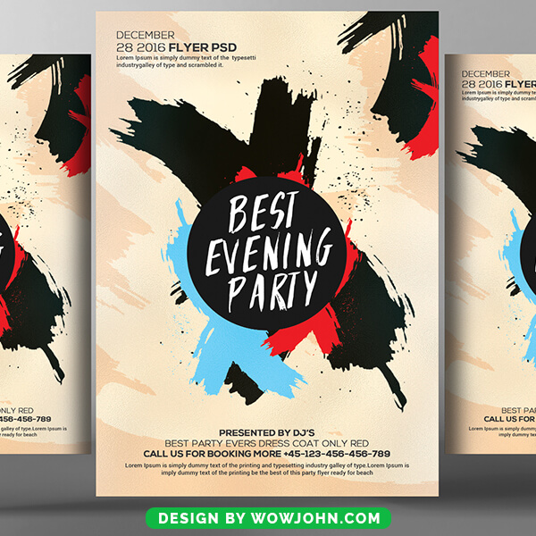 Free Club Evening Party Psd Flyer Template