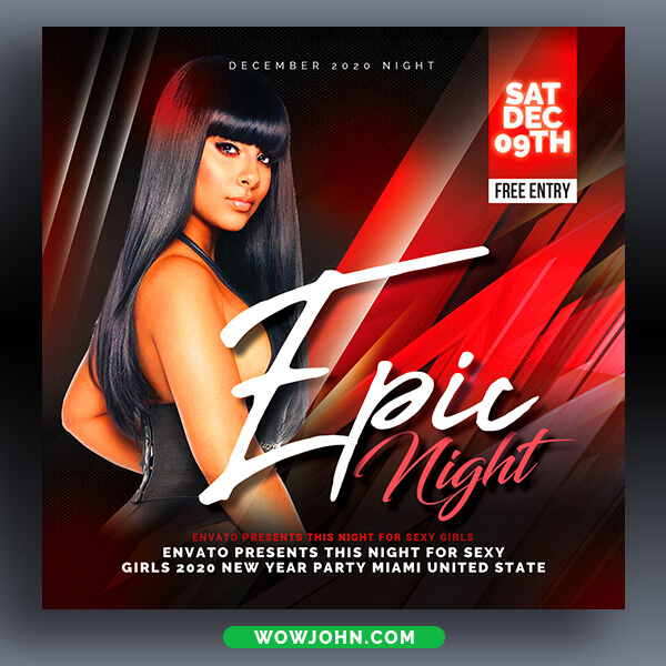 Work Hard Play Hard Party Flyer Template Psd