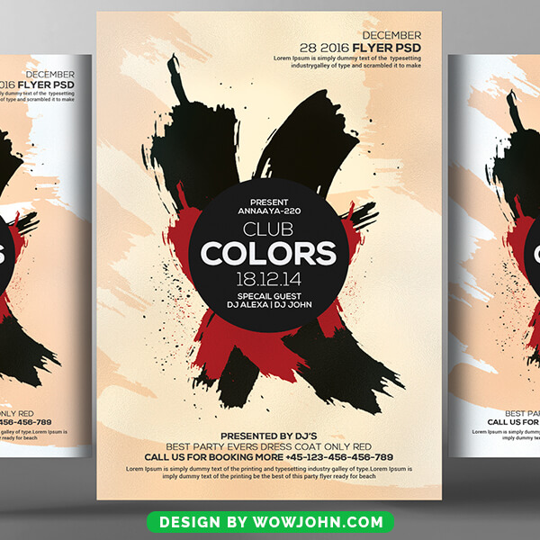 Club Night Colors Psd Flyer Template