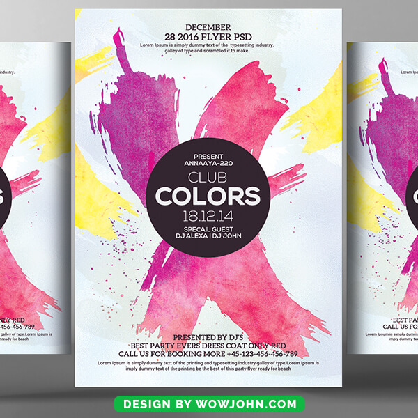 Free Club Colorful Psd Flyer Template