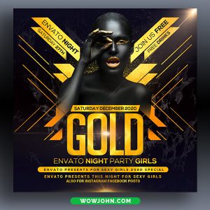 Hot Saturday Night Party Flyer Template Psd