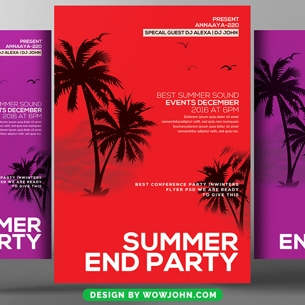 Summer End Party Psd Flyer Template