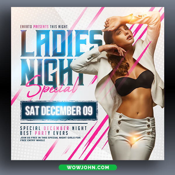 Special Ladies Nightclub Party Flyer Template Psd